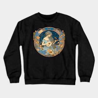 Lute Player in a Garden Crewneck Sweatshirt